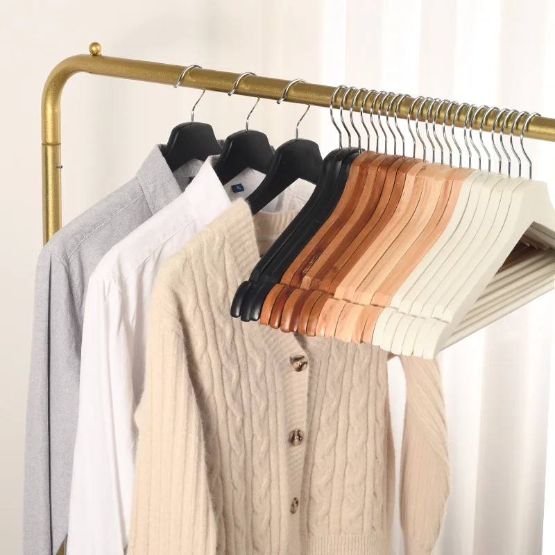 Hot selling natural brown wooden hanger for clothing store hangers for cloths wood wooden coat hangers