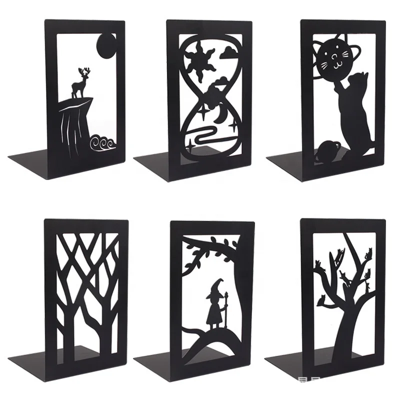 Заводской сверхмощный держатель для книг с лазерной резкой, домашний декор, подставка для книг, металлические подставки для книг