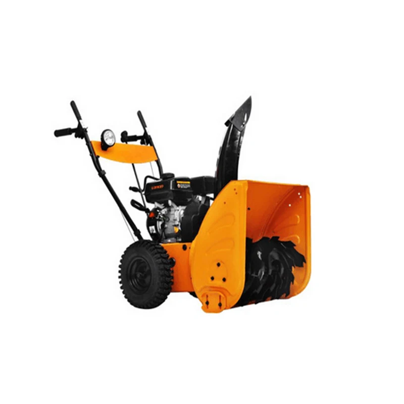 Hand-push petrol twin tyre snow thrower School playground snowplow Street snow shovelling machine