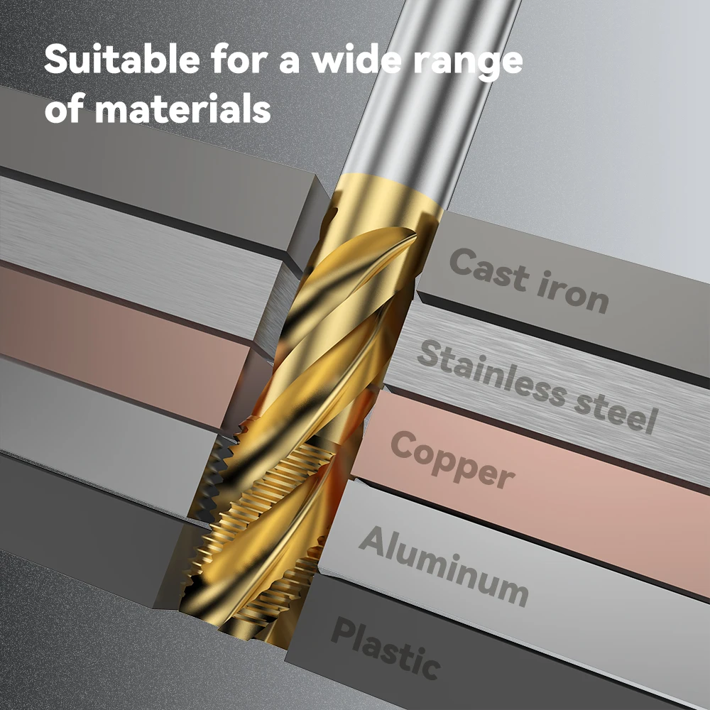 HSS M2 OEM/ODM Hss Machine Coated Grooved Spiral Flute Thread Taps