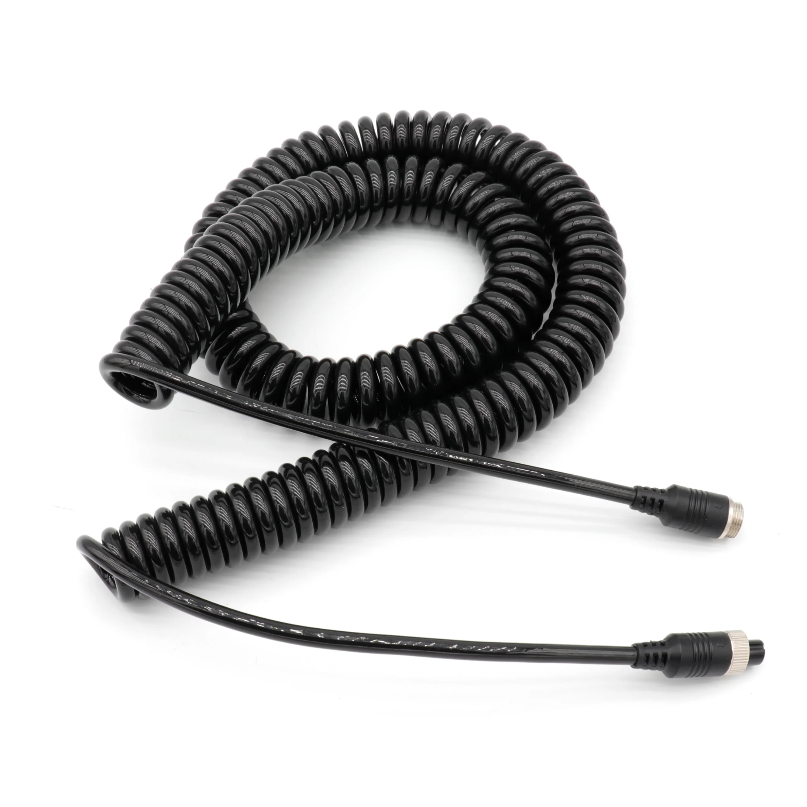 Heavy Duty Vehicle Coil Trailer Cable 4 Pin AV Camera Rearview Backup Cable for Truck Caravan Camera Monitor System