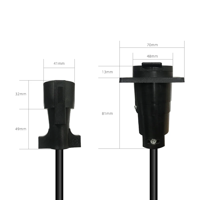 Dongguan Guangying 6 Foot 7 Way Trailer Cord Wire Harness Light Plug Connector Molded RV Cable