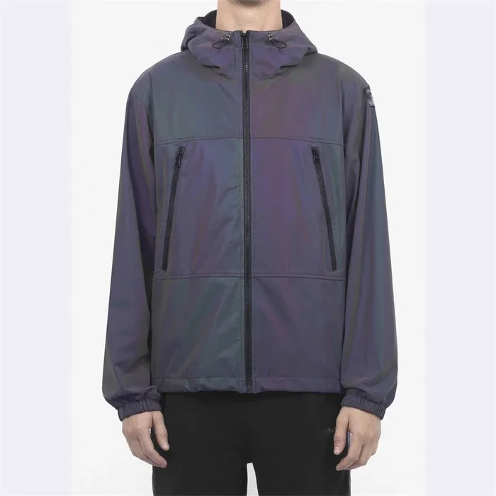 Mens reflective jacket Custom Logo Long Sleeve Running Plain Hoodie High Quality Jacket Men reflective jacket