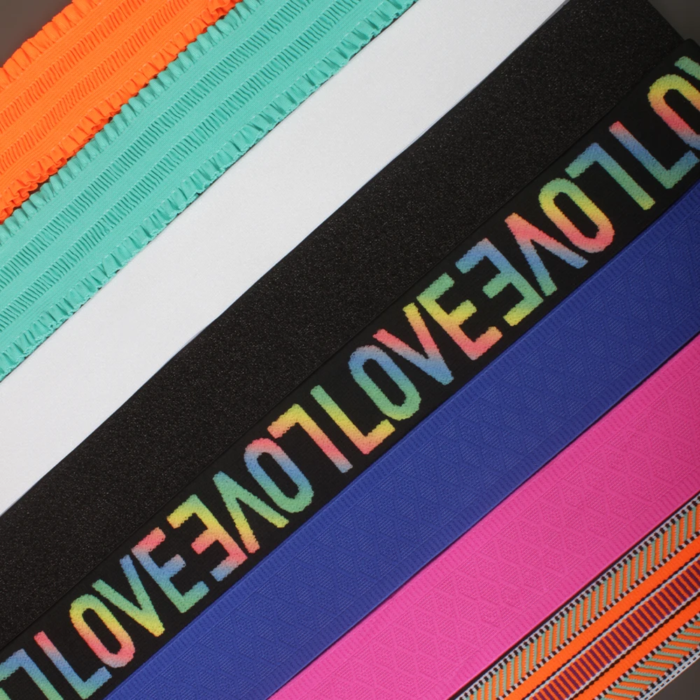 Waist Underwear Tape Clothes Custom Men Nylon Yoga High Quality Webbing Jacquard Ribbon Customized Pattern Elastic Band