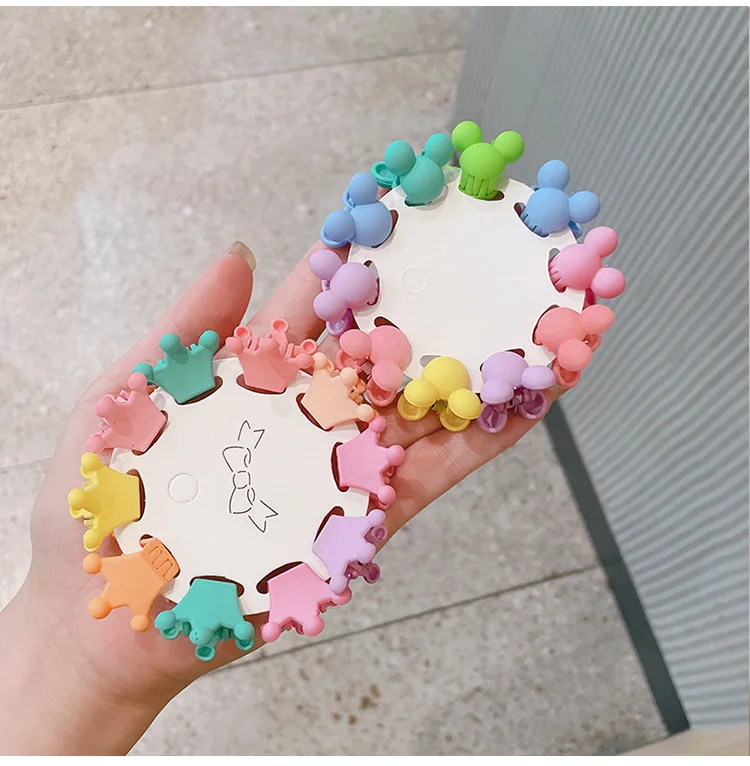 10 Pcs/Sets Candy Color Muti-Style Hair Claw Small Acrylic Hair Claw Clips For Baby Girls Hair Accessories Sets
