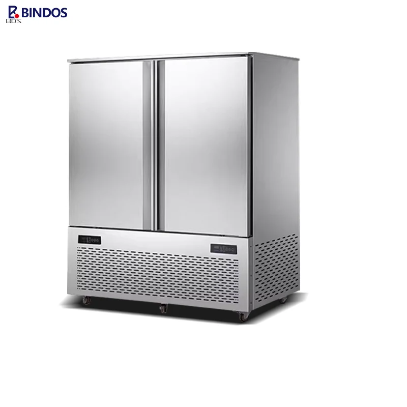Factory Price Commercial 2 Doors Blast Freezer 24 Pans Air-Cooled Quick Chiller Seafood Mousse Meat Quick Freezing Machine