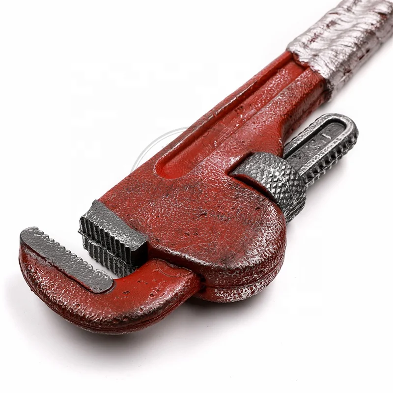 Halloween Larp Cosplay Weapon Toy PU Foam Bloody Pipe Wrench