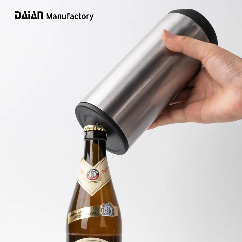 New Release Eco Friendly 16oz Double Wall Stainless Steel Can Cooler and Beer Bottle Cooler with Beer Opener