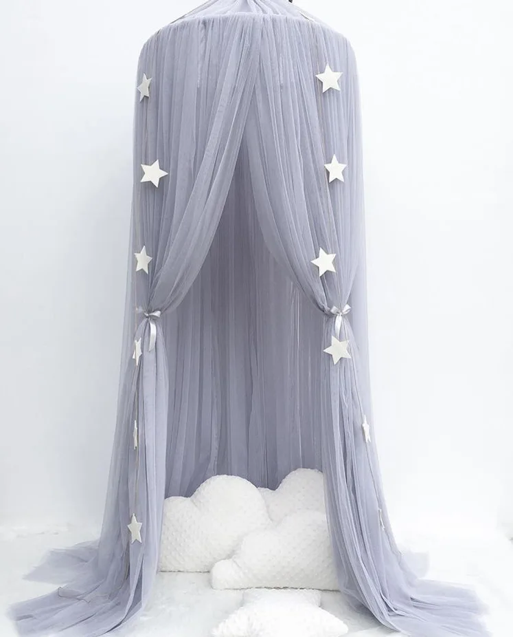 INS Yarn Play Tent Nursery Room Kids Playing Reading Children Round Lace Dome Netting Mosquito Baby Curtain Bed Canopy