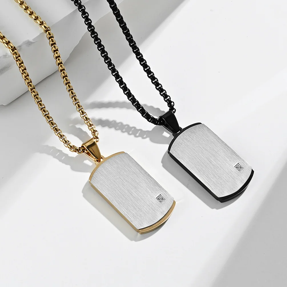 Hip Hop Punk Frosted Texture Trendy Plated Waterproof Tarnish Free Stainless Steel Pendant Fashion Jewelry Necklaces Men Man