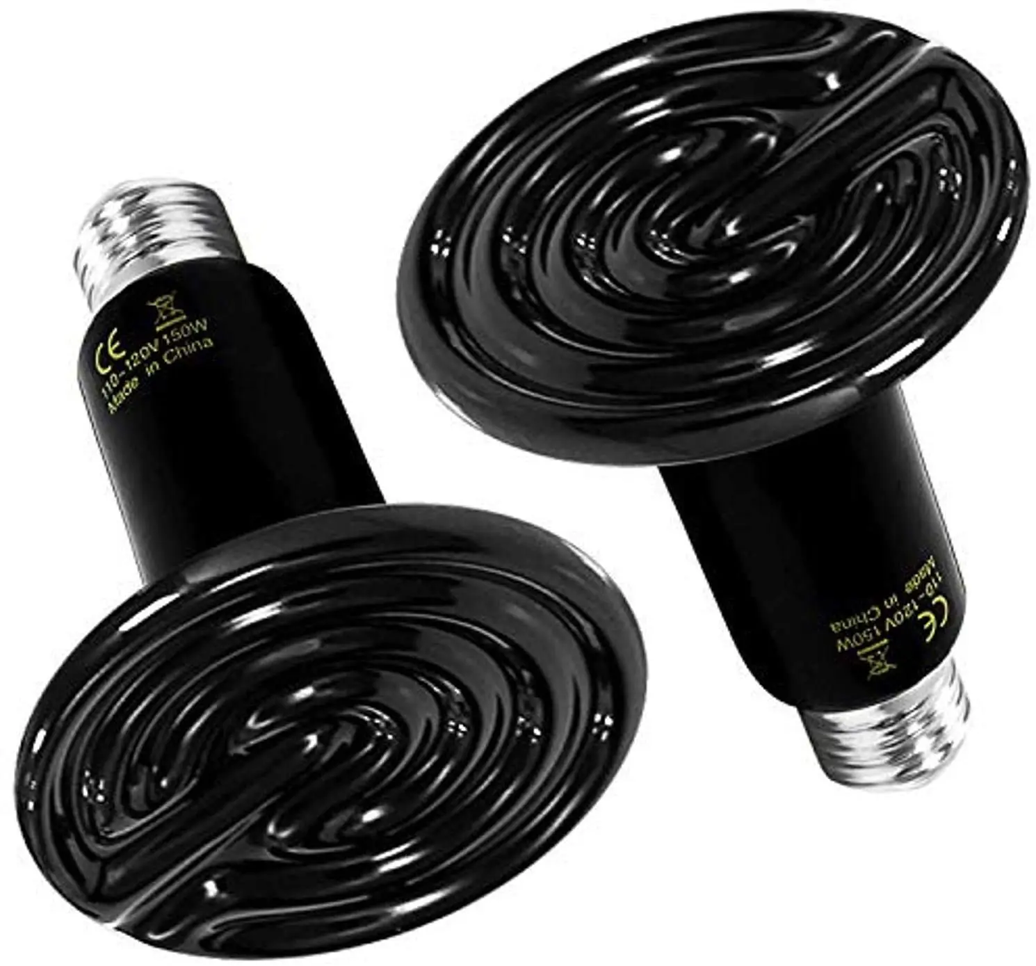 Amphibian Pet Incubating Chicken Livestock Poultry E27 E26 150W Ceramic Heat Black Reptile Emitter Reptile Heat Lamp Bulb