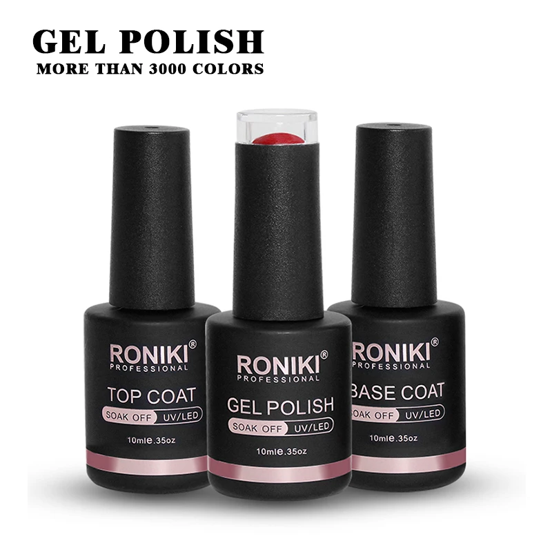 RONIKI 10ml free samples nail art oem soak off private label color uv gel gel nail polish for ladies