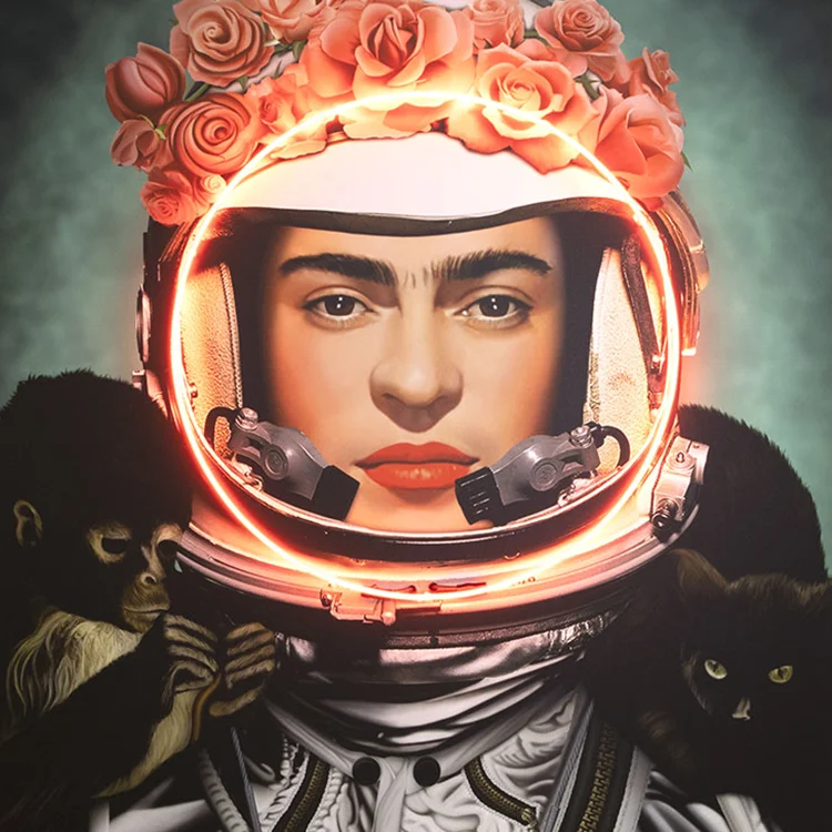 space girl led neon sign canvas neon sign