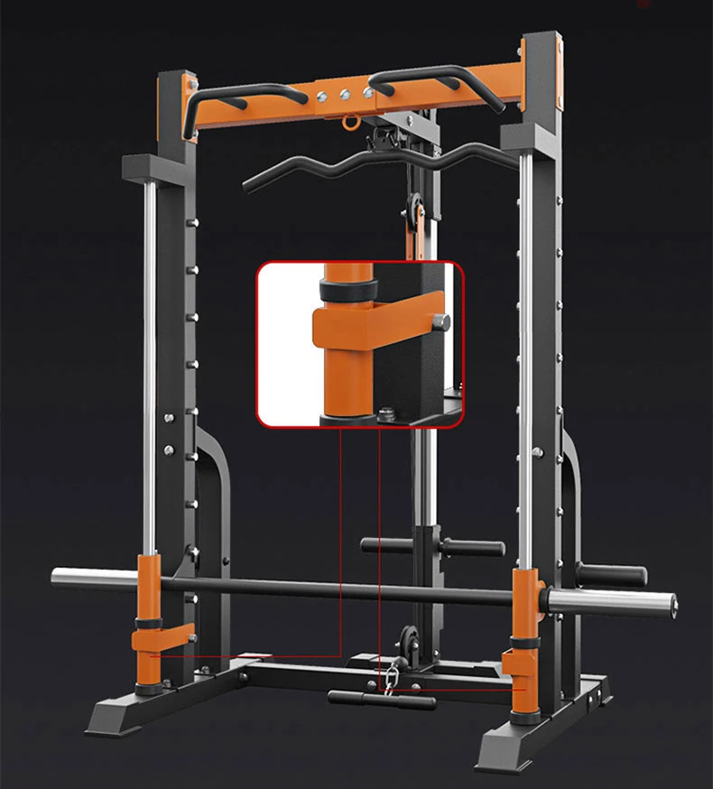 
 Многофункциональная стойка для силовых приседаний с функцией тягового подъема и кабельным тренажером кроссовера  