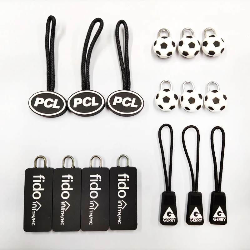 Clothing Plastic Zipper Sliders Silicone Non Lock Handle Tail String Pull Painted