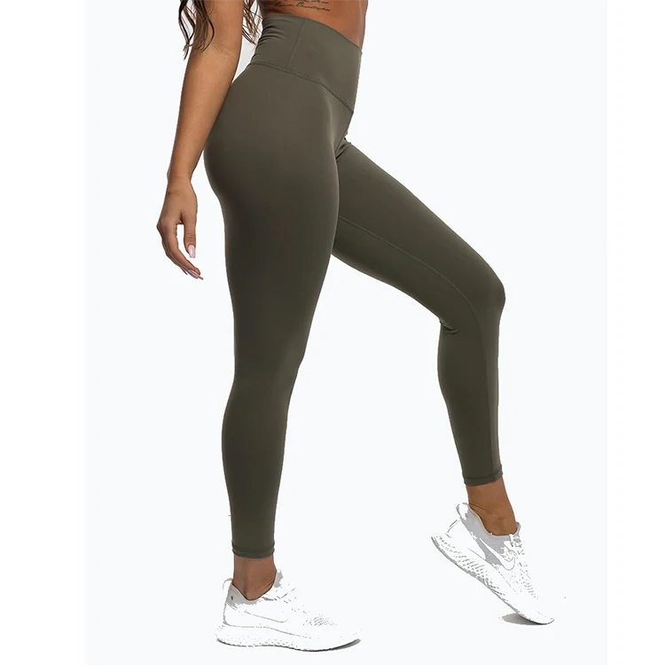 Logo Print Wholesale Stylish Yoga Sport Wear High Waist Compression Scrunch Bum Legging