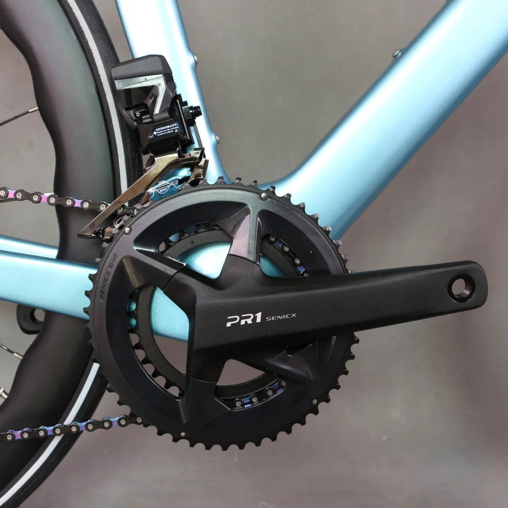 Sapphire Blue Paint 24 Speed Disc Brake Road Bike TT-X42 Carbon Normal Wheels Wheeltop Hydraulic Electronic Shifting