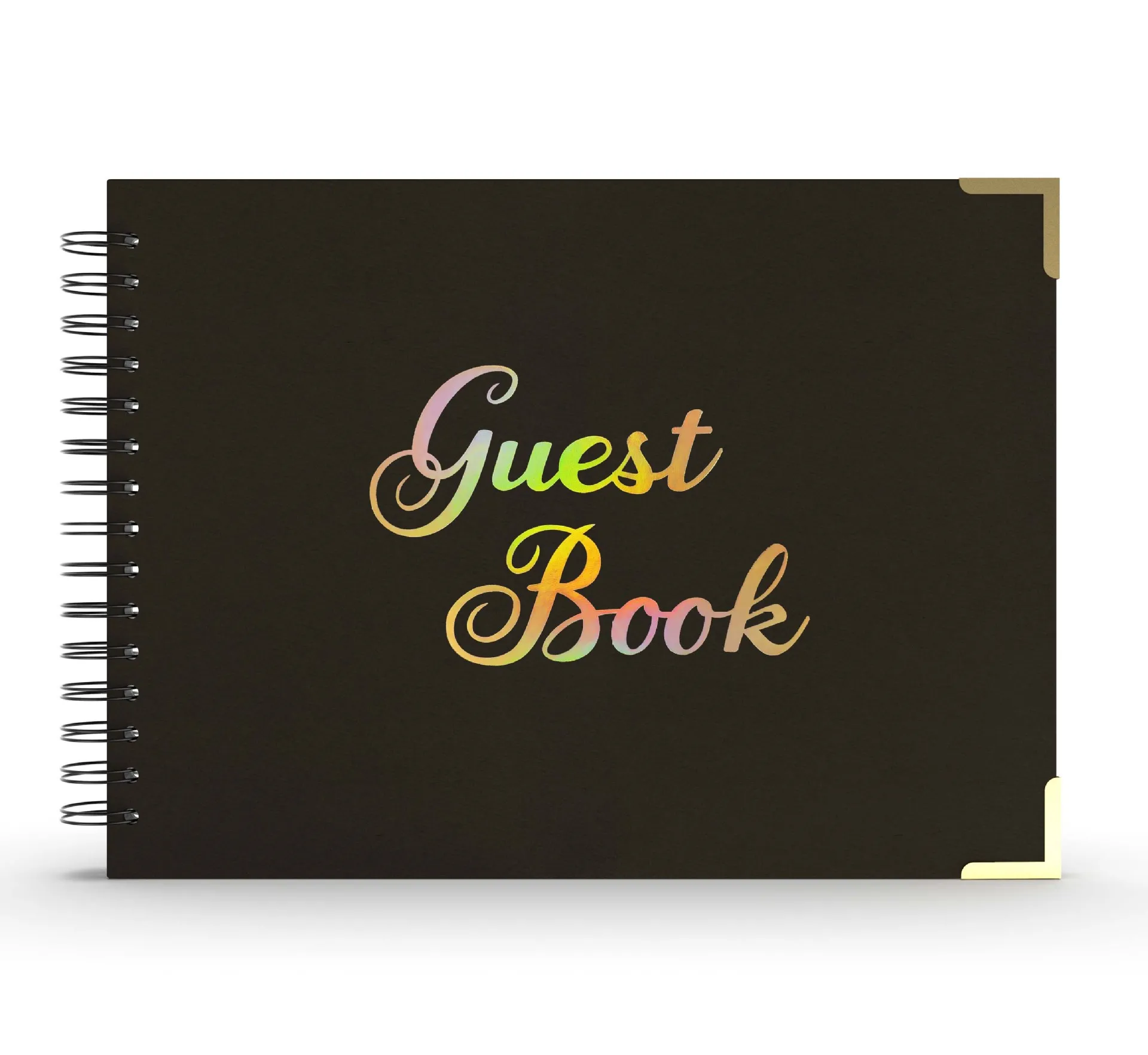 Nicro New Wedding Party Supplies Wedding Guest Book Photo Attached Black Card Coil Book Bridal Shower Sign In Guest Book