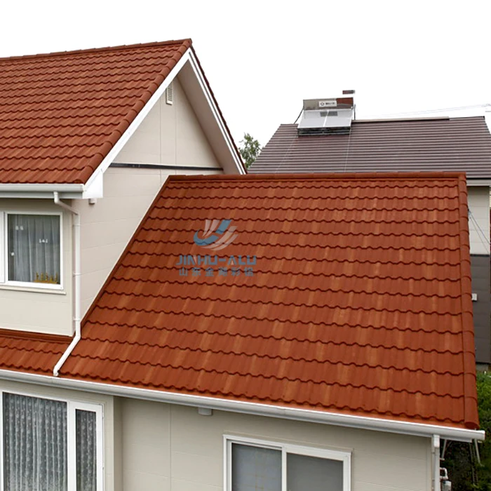 coloured bond shingle classical stone coated steel roofing tile seven wave terracotta roof sheet panels 1340*420mm