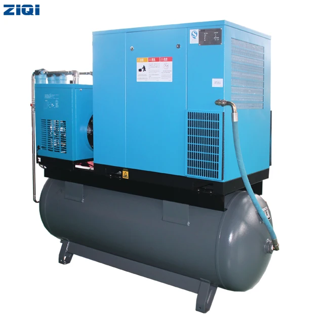 10Hp 7.5Kw 25 - 40 cfm Combined Screw Air Compressor with Air Dryer