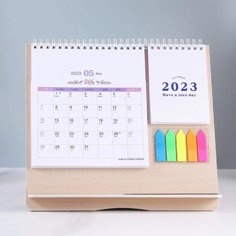 Good Quality Factory Directly Popular Diy Stand Customized Wooden Desk Calendar With Cheap Price