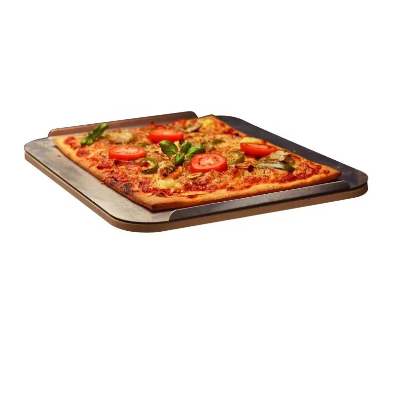 Square ceramic pizza baking stone for Pizza oven with Aluminum Plate