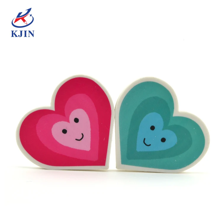 LOW MOQ wholesale New stationery cartoon shape rubber kids kawaii Rubber Eraser hot sale heart shape eraser