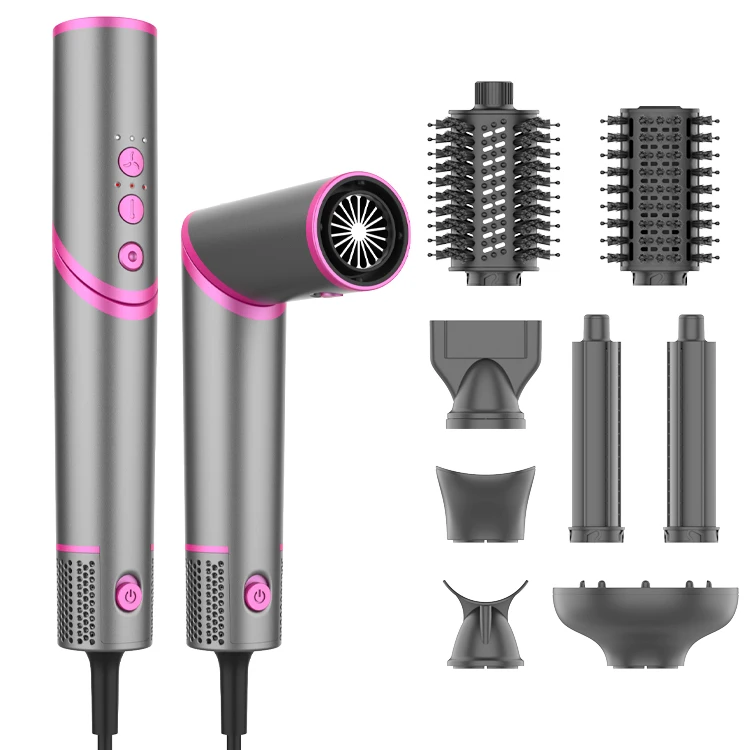 8 in 1 High-Speed Hot Air Hair Dryer Styler with Blower and Brushes for Home or Salon Use Multi Hair Styler