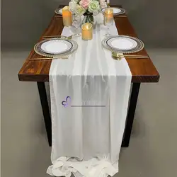 TR018 table runner wedding table runner embroidery chiffon fabric silk