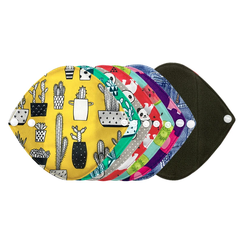 RTS Eco-Friendly Free Sample Feminine Waterproof Washable Bamboo Charcoal Organic Cotton Reusable Hemp Cloth Sanitary Pad