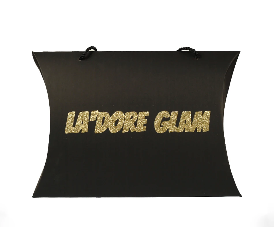 Custom logo paperboard full color hair wig folding pillow packaging box with handle for cosmetic
