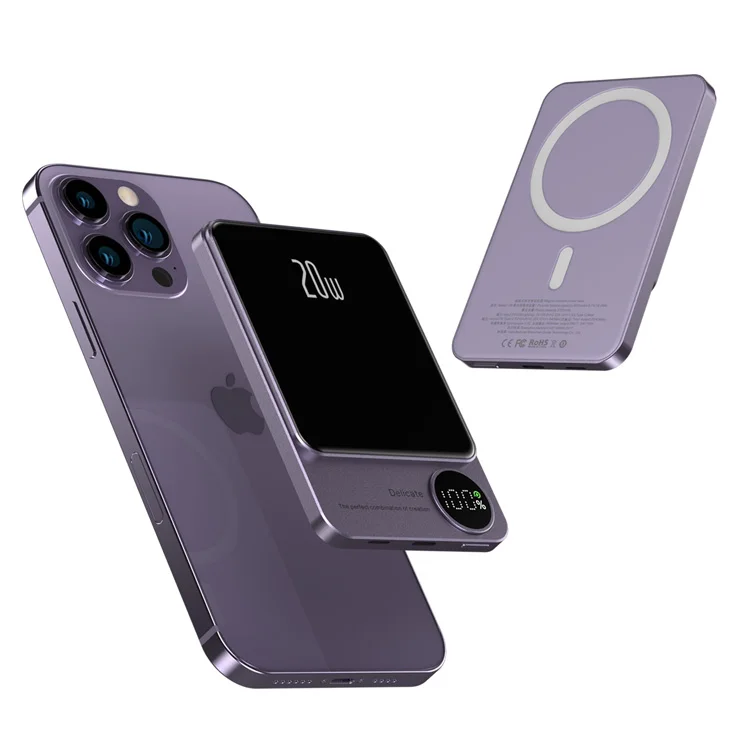 2023 New Arrivals Electronic Hot Seller Portable Powerbank 5000mAh Qi 15w OEM Magnetic Wireless Power Bank For iPhone 12 13 14