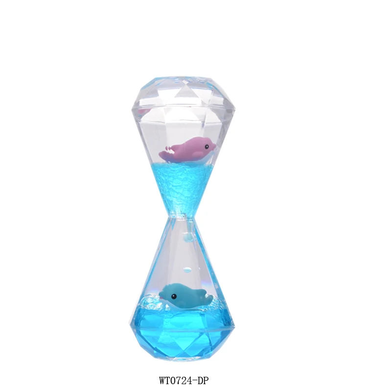 Diamond Shape Liquid Motion Bubble Sensory Toy Acrylic Oil Water Drops Drip Timer Toys Floating Color Timer Educational Items