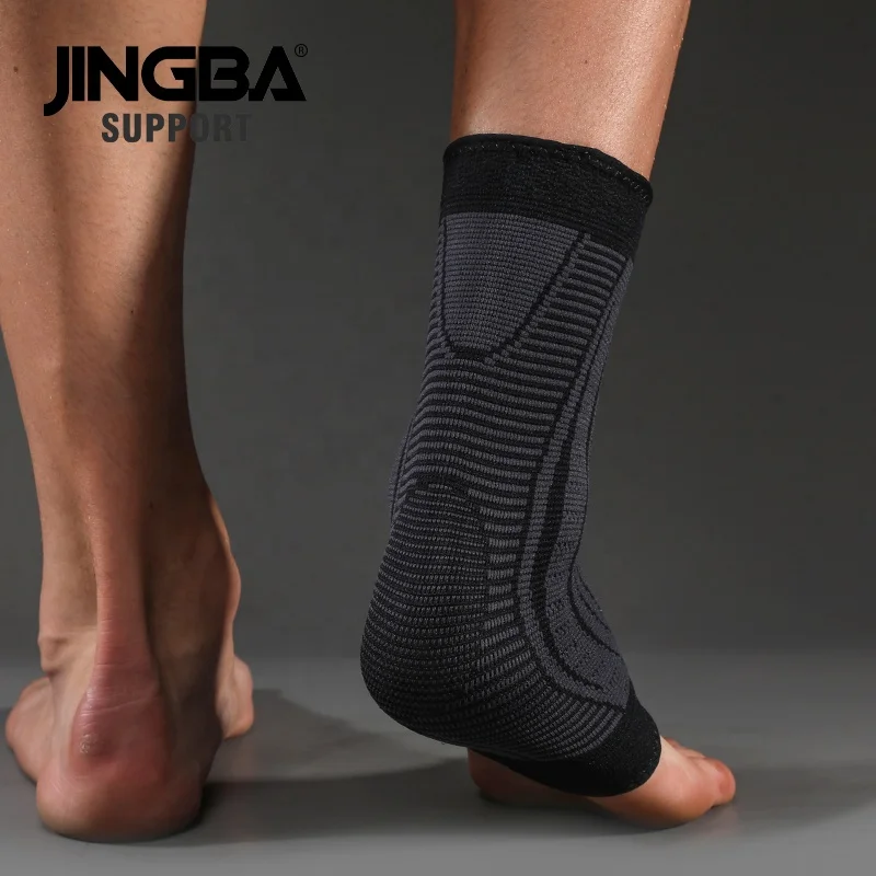 JINGBA Custom Logo Elastic Ankle Support Brace 3D Knitted Compression Ankle Sleeve gym pressurized socks adjustable Ankle Brace
