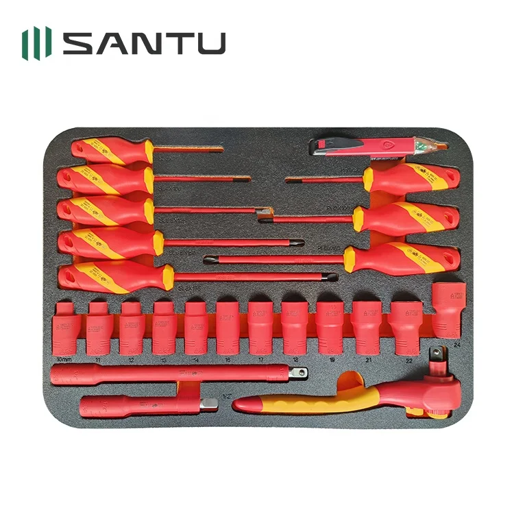 Hot Sale Santu 49 PCS G2050005 1000V VDE Tools Electrical Insulated Electrician Tool Waterproof Box Sets