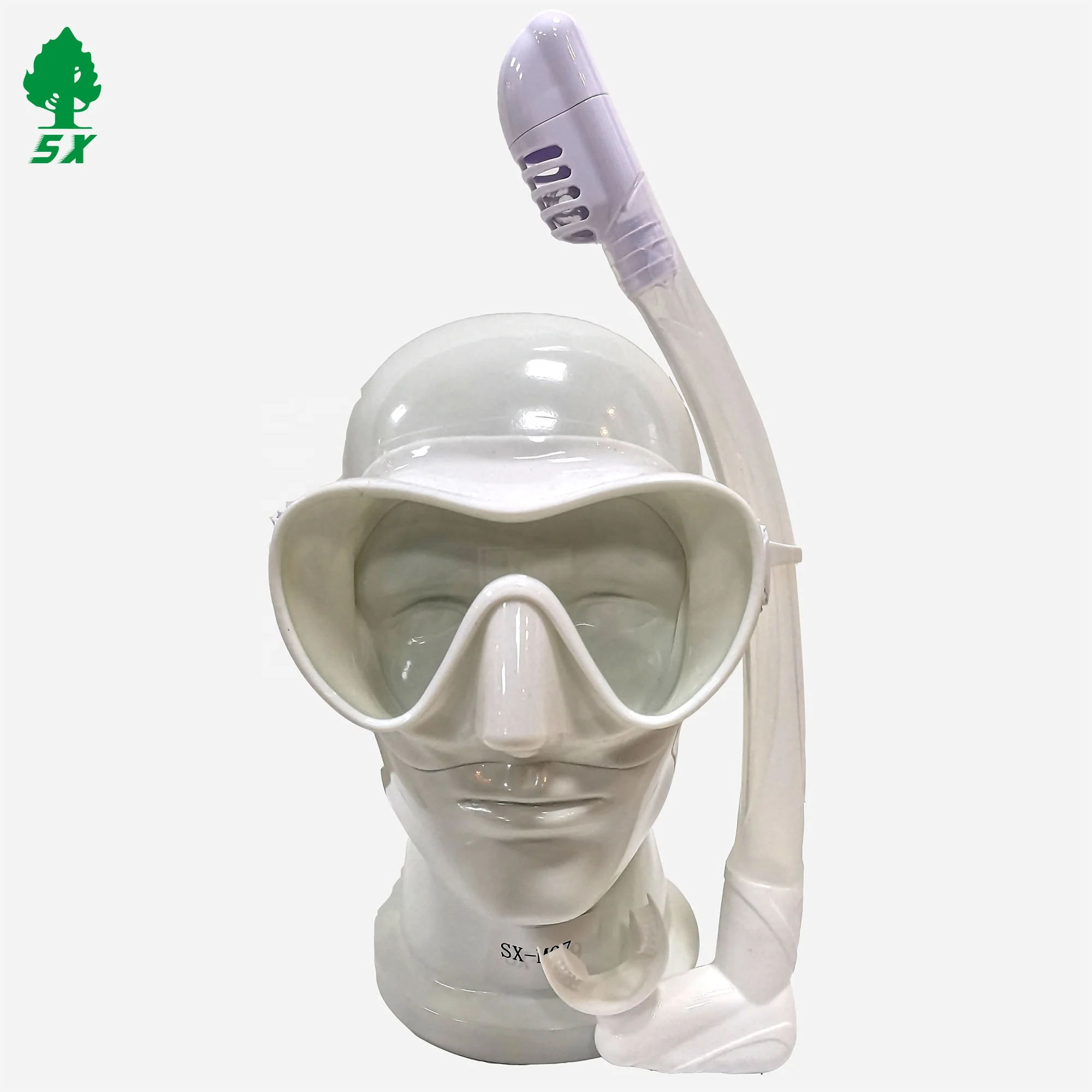 New Wide View White Diving Glasses Diving Snorkel Mask Set