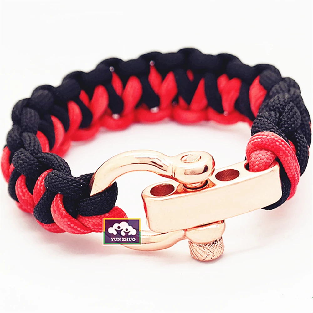 Custom design paracord bracelet shackle for survival product with LOGO