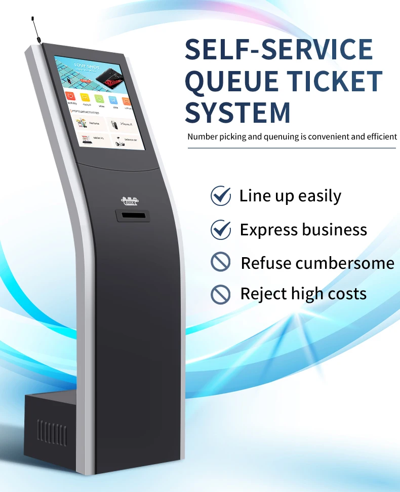 Stable Performance Simple Touch Screen Kiosk Self Service Queue Number Talking And Calling Kiosk