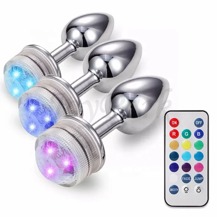JoyPark LED Lamp Waterproof Anal Plug Stimulator Prostate Masssger Light Up Butt Plug Trainer Kit for Men Women Beginner