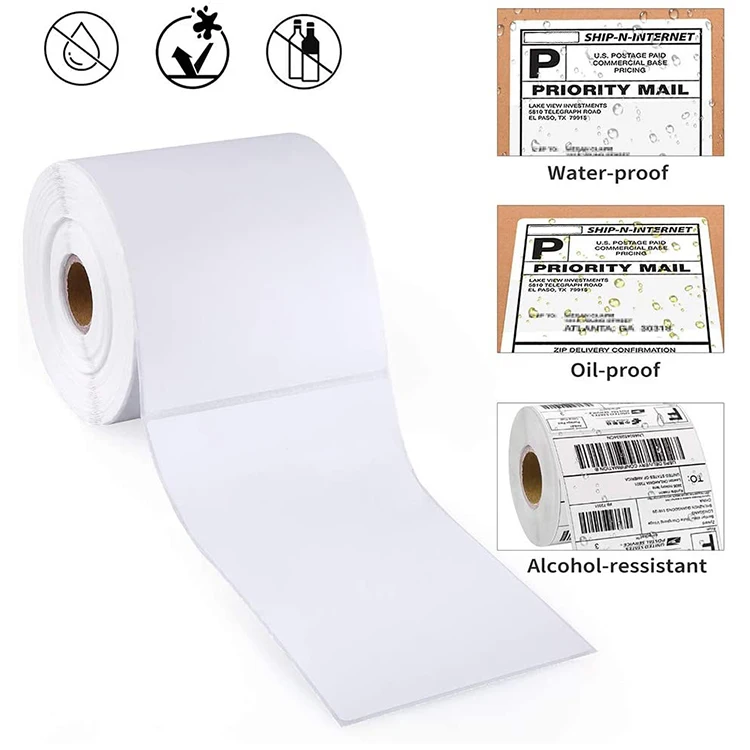 Factory Wholesale Multi-size High Quality Strong Adhesive Direct Thermal Label Stickers Barcode Packaging Labels