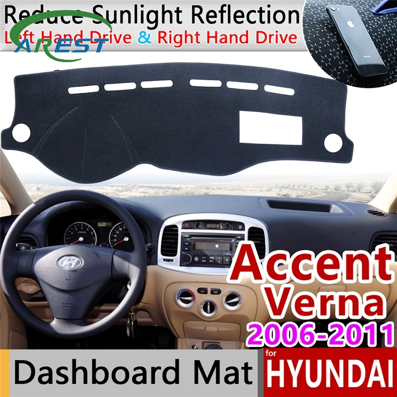 for Hyundai Accent Verna 2006 2007 2008 2009 2010 2011 MC Anti-Slip Mat Dashboard Cover Pad Sunshade Dashmat Carpet Accessories
