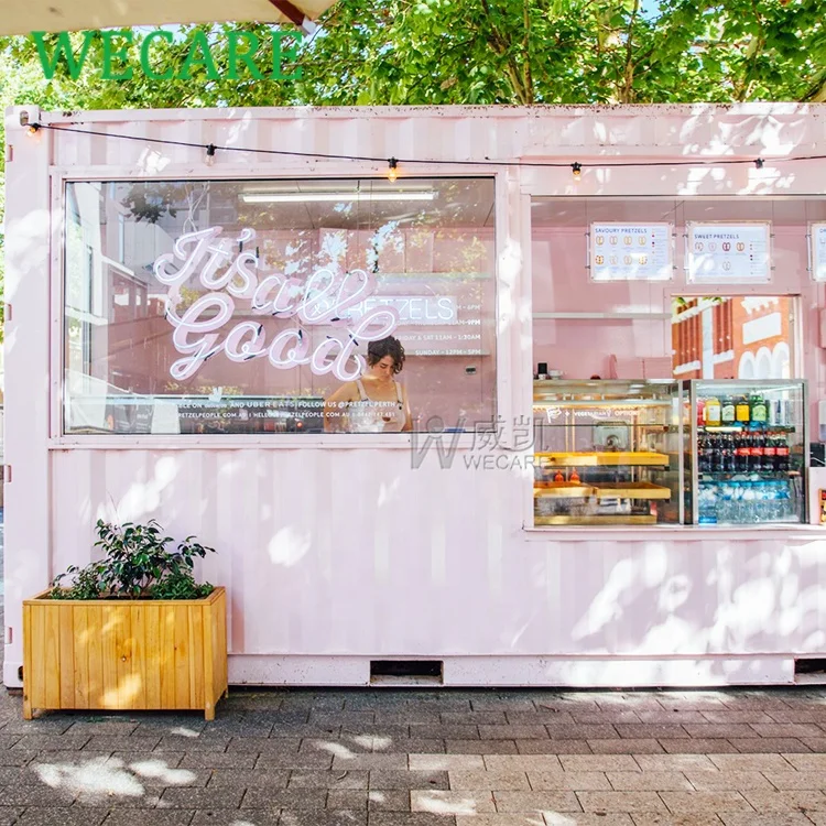 WECARE Outdoor Mobile Container House Portable Prefab Bakery Coffee Shop Kiosk Designs