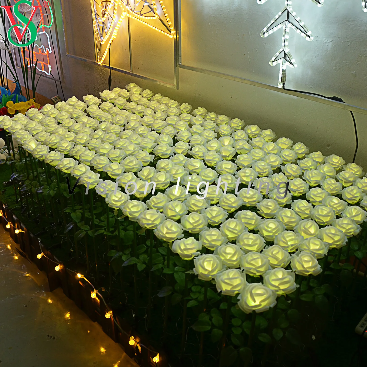 Programmable decoration IP65 Landscape Artificial LED DMX Rose Christmas smart outdoor RGB flower light