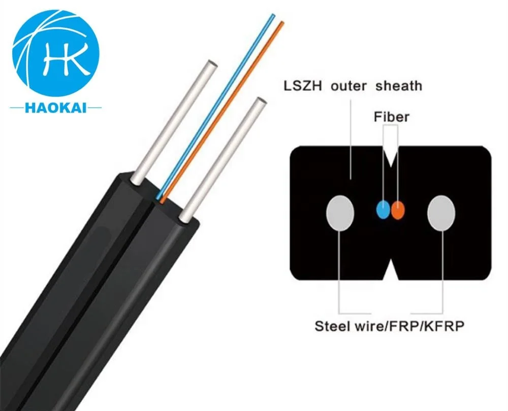4Core fiber 2F Drop Optical G652d Sm Aerial 2 Core Factory Ftth Fiber Optic Cable