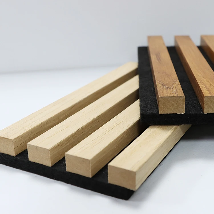 Nature Veneer Oak 240 Slat Wood Walnut Wooden Sound Proof Wall Acoustic Panels