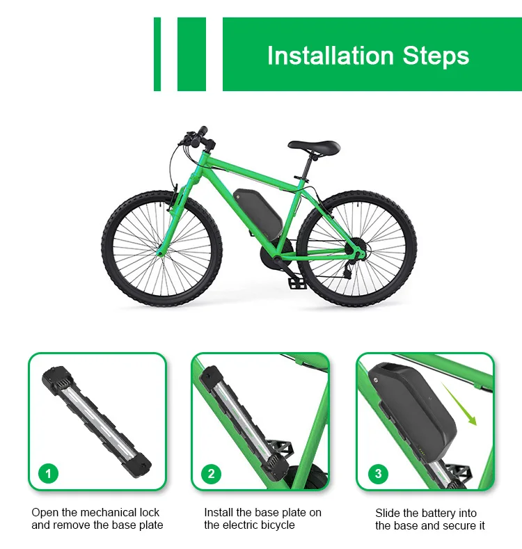 36V 48V 52V 23.8Ah 17.5Ah Ebike Batteries Down Tube E Bike Lithium Ion Battery E-bike 36 Volt Battery for Electric Bicycles