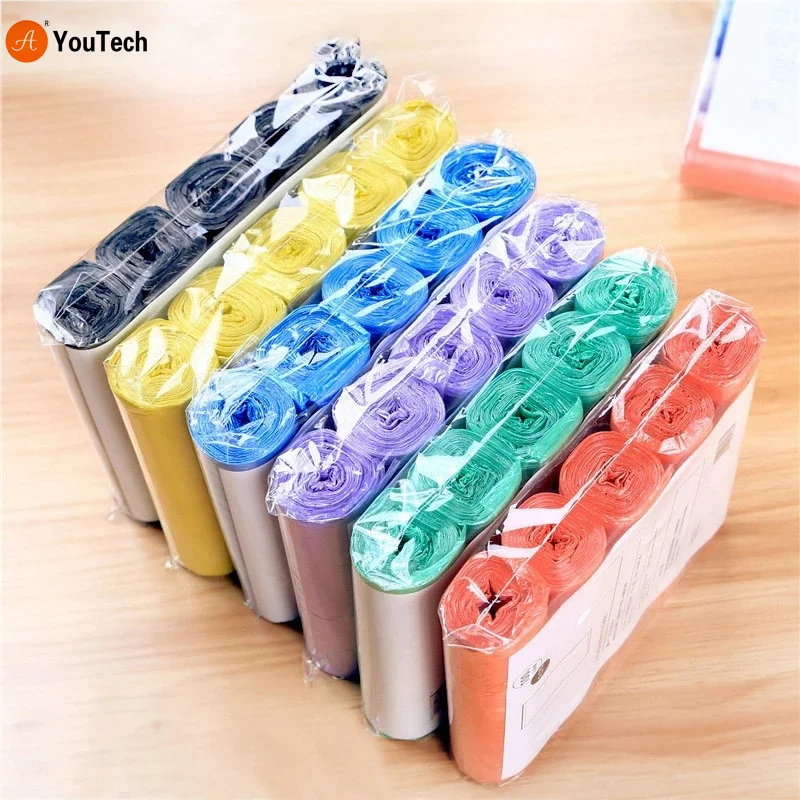 5 Rolls 1 pack 100Pcs Household Disposable Trash Pouch Kitchen Storage Garbage Bags Cleaning Waste Bag Plastic Bag