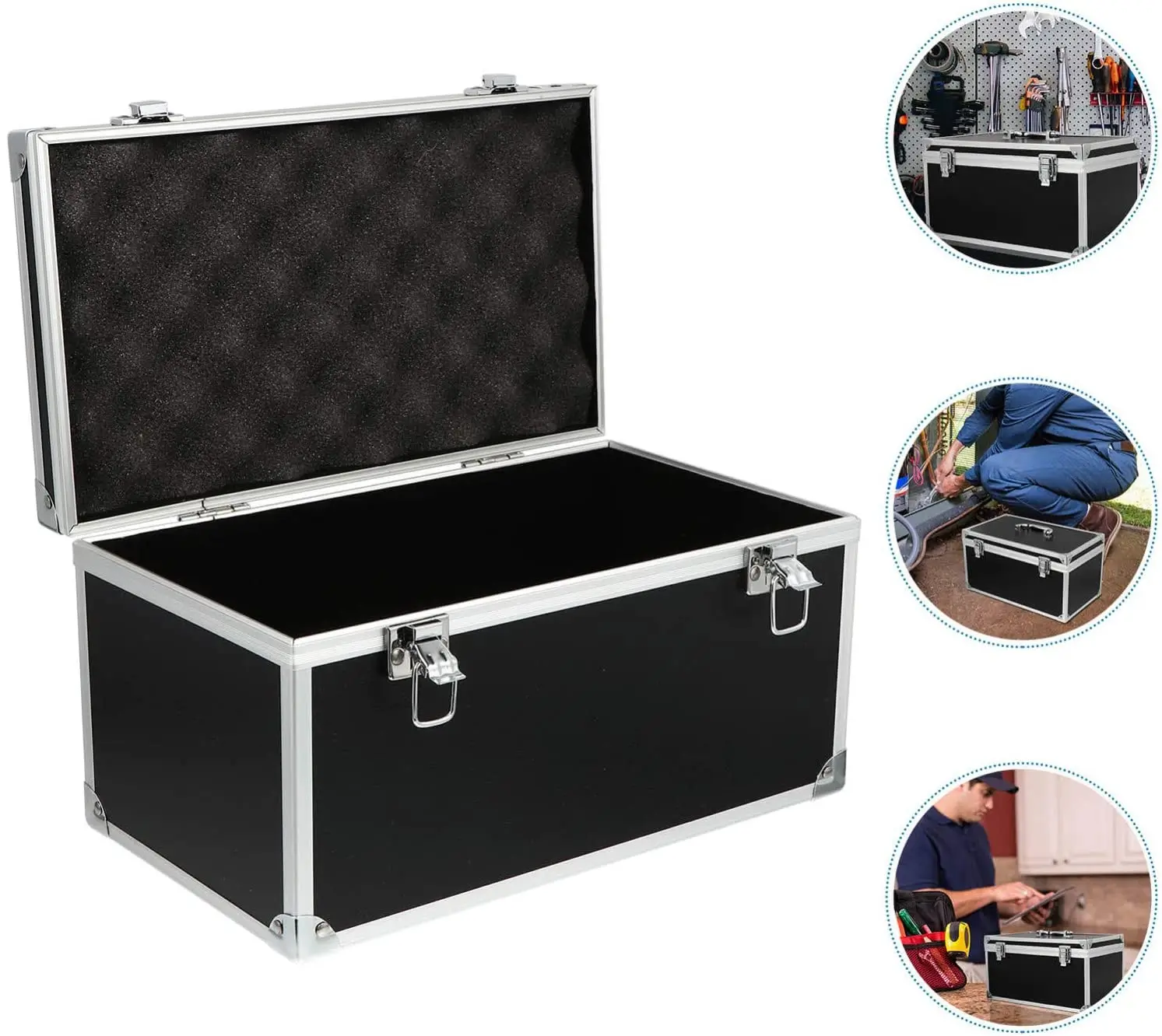Aluminum Toolkit Box Portable Safety Equipment Instrument Suitcase Display Hardware Tool Case