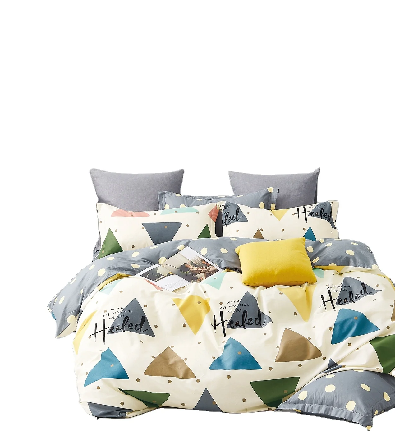 Home textile pigment print cheap bedding set