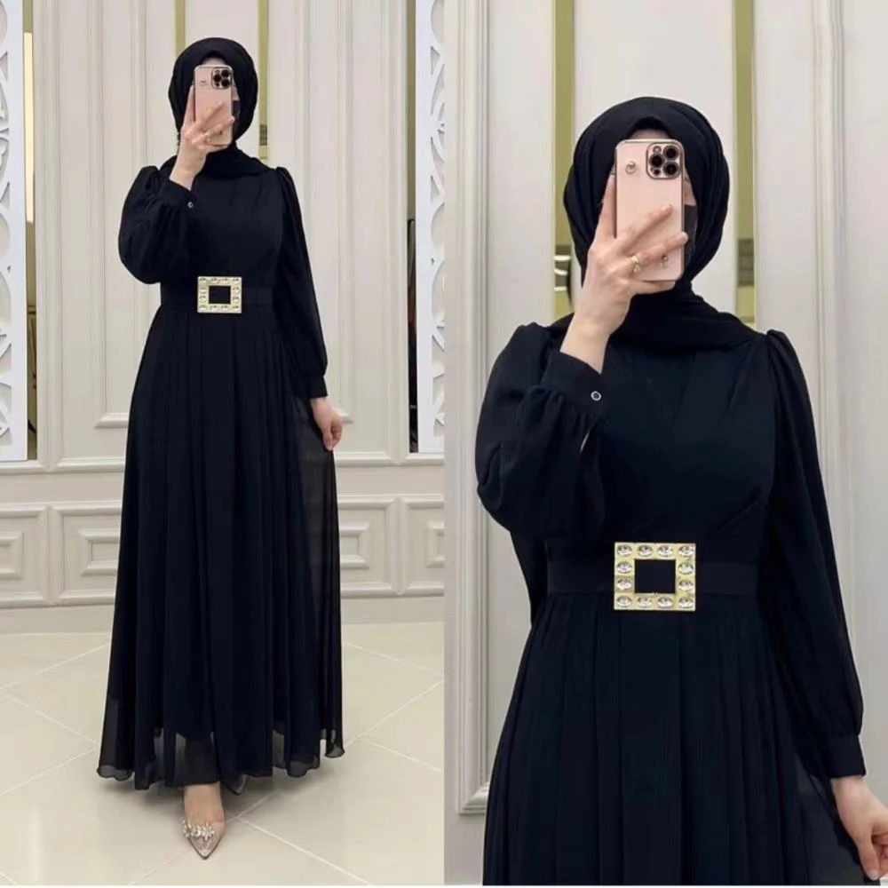 New 2024 Islamic Clothing Casual Loose Long Sleeved Abaya Women Islamic Clothing